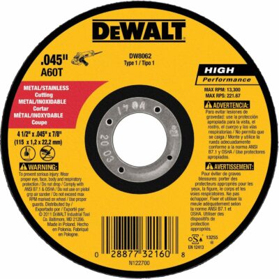 Dewalt dw8062 4-1/2" metal grinding wheels