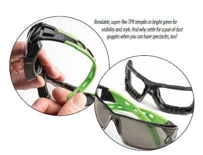 Brass Knuckle BKDST-1010SN Grasshopper Green Deluxe Safety Goggles (Smoke) 2