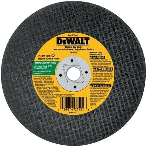 DeWALT DW3521 7" x 1/8" Concrete/Masonry Abrasive Saw Blade 1