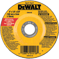 DeWALT DW4514 Metal Type 27 Grinding Wheel 4-1/2" x 1/4" x 7/8" 1