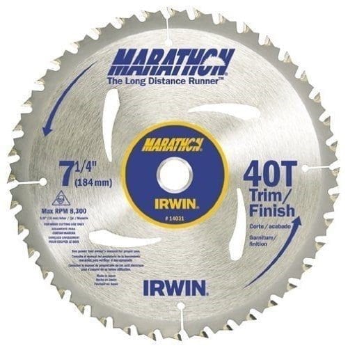 Irwin 24031 7-1/4" x 40T Marathon Trim/Finish Blade (NON-STOCK) 1
