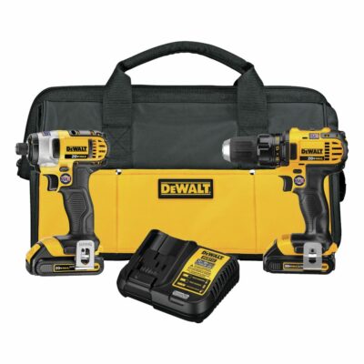 DeWALT DCK280C2 20V MAX Lithium Ion Cordless Compact Drill/Driver / Impact Driver Combo Kit (1.5 Ah)