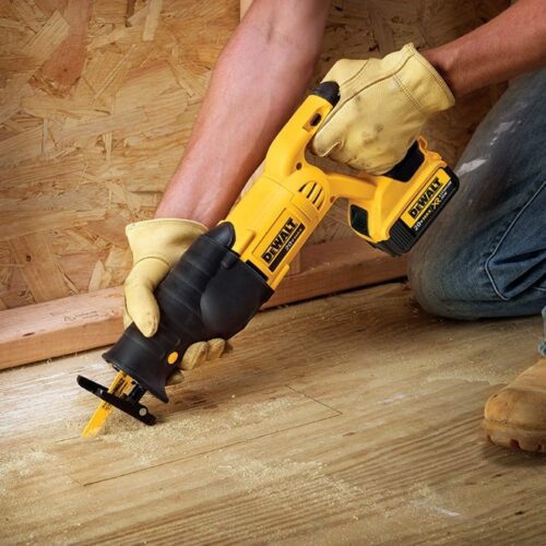 DeWALT DCS380B 20V MAX Lithium Ion Reciprocating Saw (Tool Only, action view)