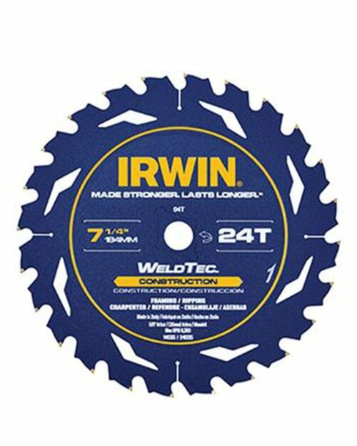 Irwin 24035 7-1/4 Inch 24-Tooth Marathon Circular Saw Blade with WeldTec 1