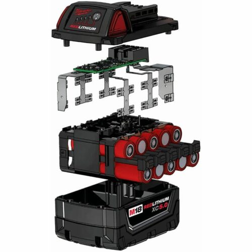 Milwaukee 48-11-1850 M18 REDLITHIUM XC5.0 Extended Capacity Battery Pack (inside view)