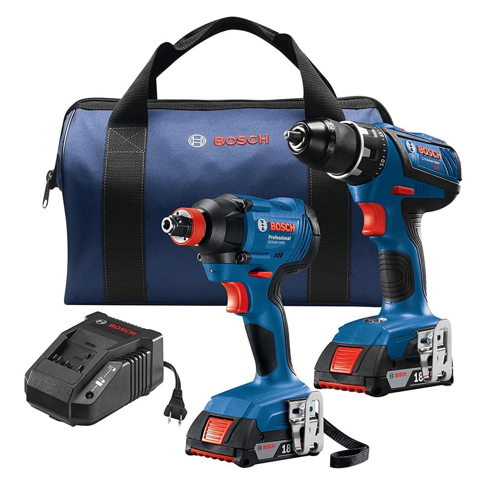 Bosch GXL18V-232B22 18V 2-Tool Combo Kit with Compact Tough 1/2 In