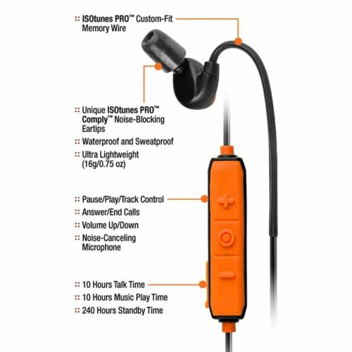 ISOtunes IT-01 PRO™ Bluetooth Noise-Isolating Earbuds (features view)
