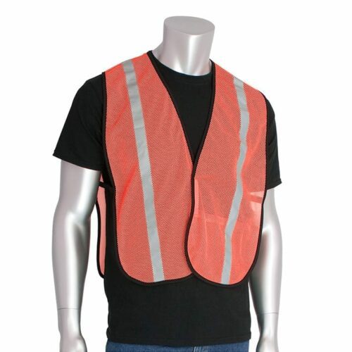 PIP 300-EVOR-E Non-ANSI One Pocket Mesh Safety Vest w/ Reflective Stripes, Orange (alt view)
