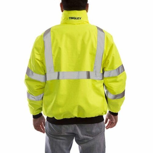 Tingley J26002 High Vis Insulated Bomber Jacket, Yellow-Green/Black (back)