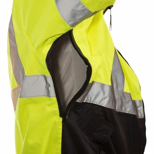 Tingley J26002 High Vis Insulated Bomber Jacket, Yellow-Green/Black (side)