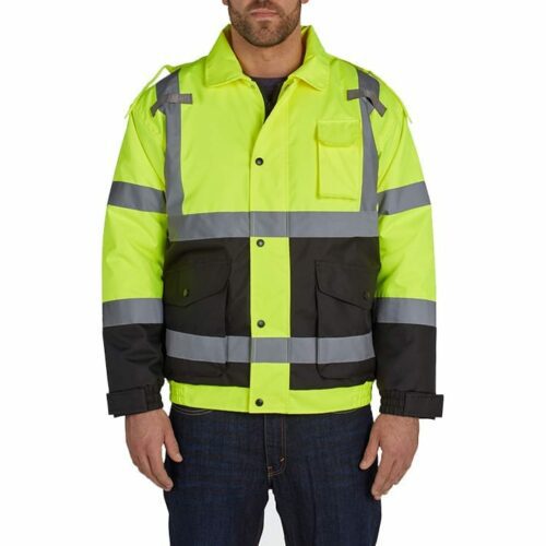 Utility Pro UHV562 High-Visibility Bomber Jacket, Quilt Lined, Yellow/Black