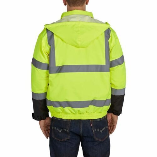 Utility Pro UHV562 High-Visibility Bomber Jacket, Quilt Lined, Yellow/Black (back)