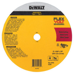 DeWALT DWAFV8918 FLEXVOLT® Ceramic Metal Cutoff Wheel Type 1
