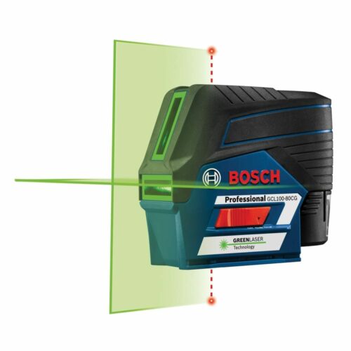 Bosch GCL100-80CG 12V Max Connected Green-Beam Cross-Line Laser with Plumb Points (visible beams)