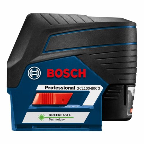 Bosch GCL100-80CG 12V Max Connected Green-Beam Cross-Line Laser with Plumb Points (side view)