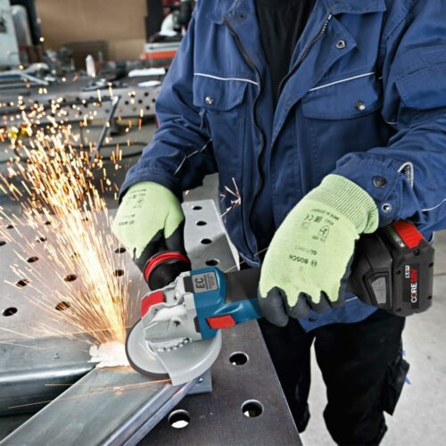 Bosch GWX18V-50PCN 18V X-LOCK EC Brushless Connected-Ready 4-1/2 In. – 5 In. Angle Grinder (action view)