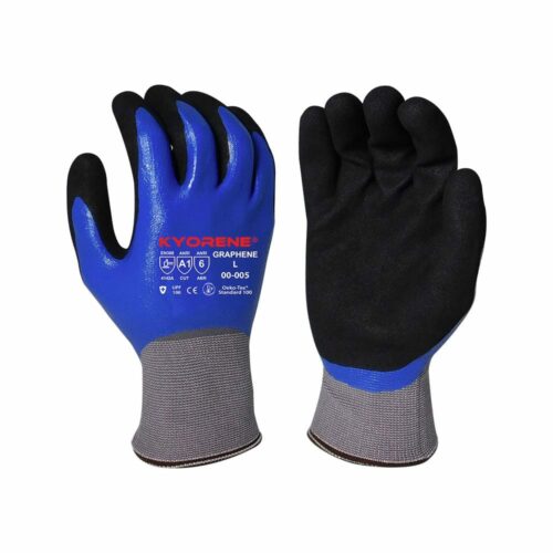 Armor Guys 00-005 Kyorene Graphene Gloves, Blue Nitrile Coating, Level A1 EN388 Cut 1