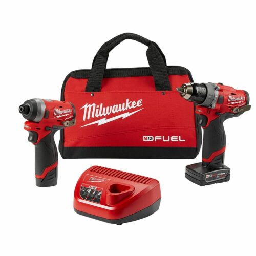 Milwaukee 2598-22 M12 FUEL™ 1/2" Hammer Drill and 1/4" Hex Impact Driver Combo Kit