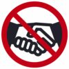No Handshaking Graphic Label, Pack of 10