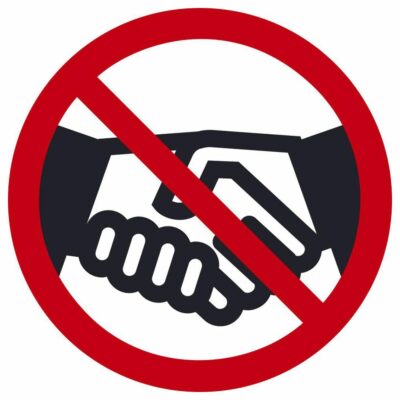 No Handshaking Graphic Label, Pack of 10