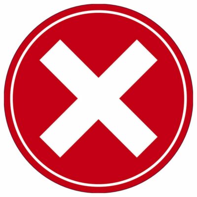 Red X Label, Pressure Sensitive Vinyl, 5-Pack