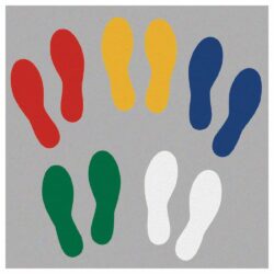 Footprints, Left & Right, Heavy Duty Pressure Sensitive Vinyl, 25-Pack