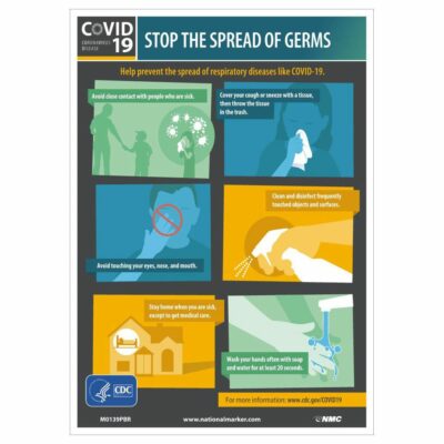 Stop The Spread of Germs Sign, 10" x 14"