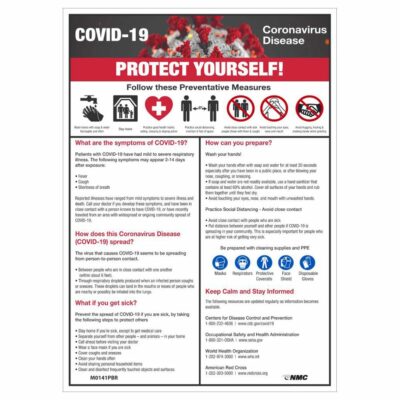 Covid-19 Protect Yourself Sign, 10" x 14"