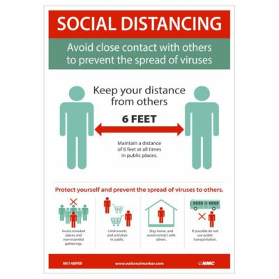 Social Distancing Sign, 10" x 14"