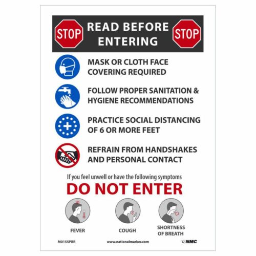 Stop Read Before Entering Sign, 14" x 10"