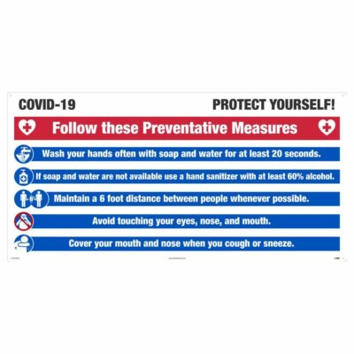 COVID-19 PROTECT YOURSELF SIGN, ALUMINUM COMPOSITE PANEL, LARGE FORMAT