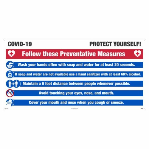 COVID-19 PROTECT YOURSELF SIGN, ALUMINUM COMPOSITE PANEL, LARGE FORMAT