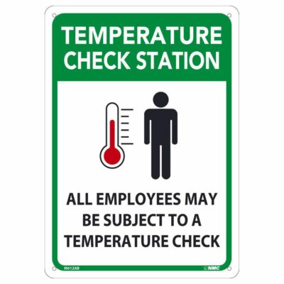TEMPERATURE CHECK STATION SIGN, 14 X 10
