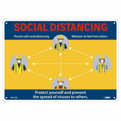 SOCIAL DISTANCING CONSTRUCTION SIGN, 10 X 14