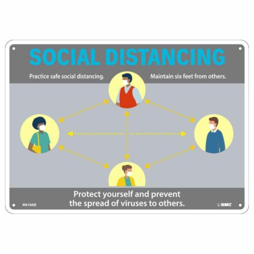 SOCIAL DISTANCING GENERAL SIGN, 10 X 14