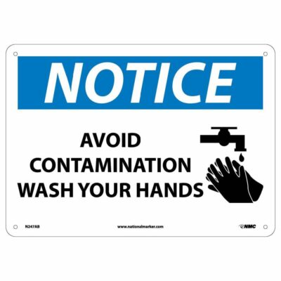 Notice – Avoid Contamination Wash Your Hands Sign, 10" x 14"