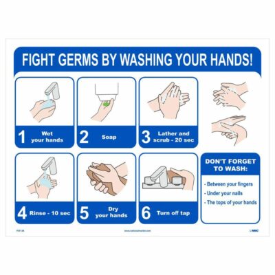 Fight Germs by Washing Your Hands Poster