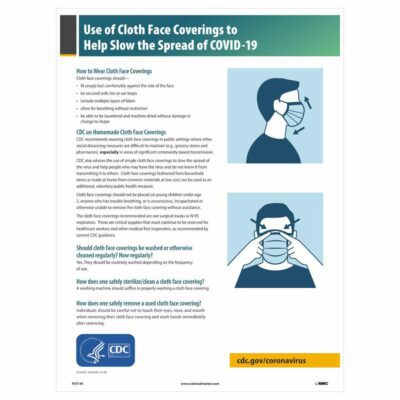 Use of Cloth Face Coverings Poster, English