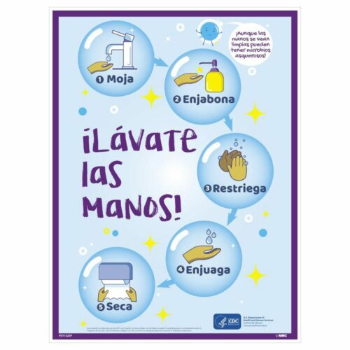 WASH YOUR HANDS POSTER, SPANISH