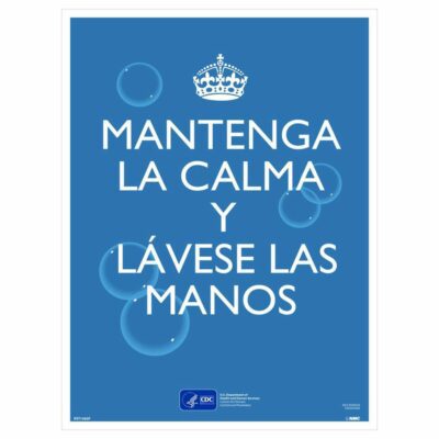 KEEP CALM AND WASH YOUR HANDS POSTER, SPANISH