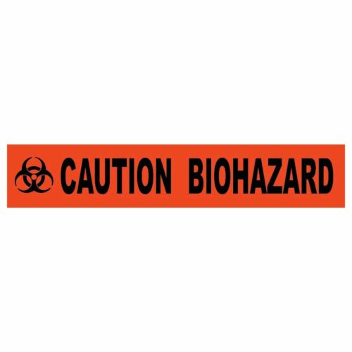 Caution Biohazard Barricade Tape, 4 Mil, 3" x 1000'