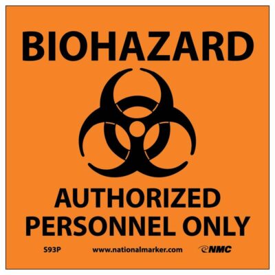 BIOHAZARD AUTHORIZED PERSONNEL ONLY (W/GRAPHIC), 7" X 7"