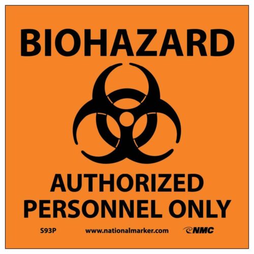 BIOHAZARD AUTHORIZED PERSONNEL ONLY (W/GRAPHIC), 7" X 7"