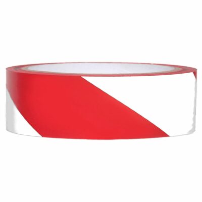 SRIPED SAFETY TAPE, RED & WHITE