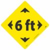 6 FT Arrow Walk On Floor Sign, Black on Yellow, 8" x 8"