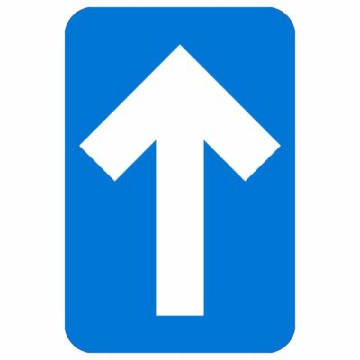DIRECTIONAL ARROW FLOOR GRAPHIC, BLUE, 6" x 4"