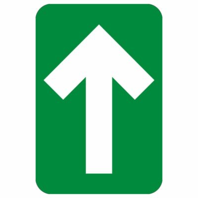 DIRECTIONAL ARROW FLOOR GRAPHIC, GREEN, 6" x 4"