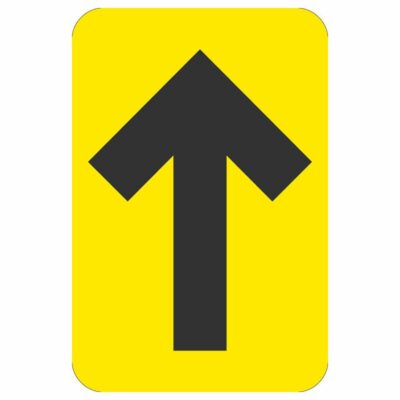DIRECTIONAL ARROW FLOOR GRAPHIC, BLACK/YELLOW, 6" x 4"