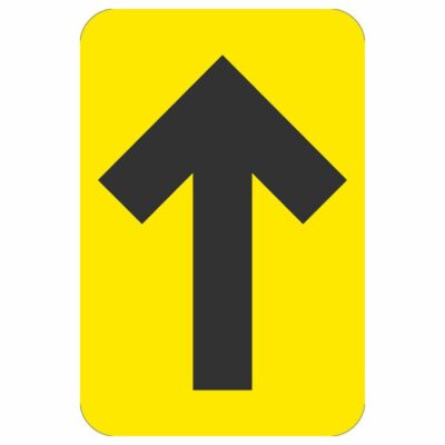 DIRECTIONAL ARROW FLOOR GRAPHIC, BLACK/YELLOW, 6" x 4"