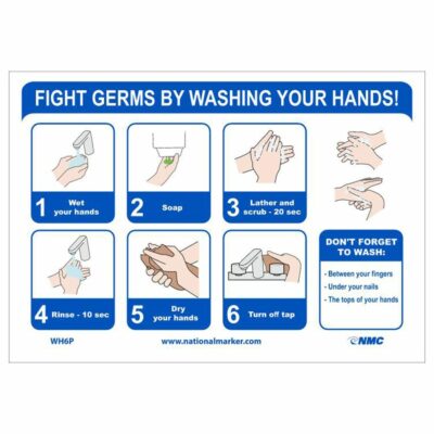Fight Germs by Washing Your Hands Sign